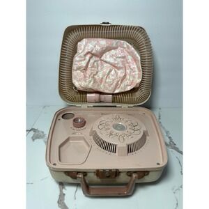 Vintage Westinghouse Portable Hair and Nail Dryer Pink Bonnet Vanity Case HZ10-1